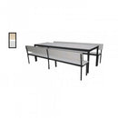 Conjunto Escolar - Infantil - Refeitório - 01 Mesa + 02 Bancos Com Encosto - MDF / Metalon