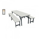 Conjunto Escolar - Infantil - Refeitório - 01 Mesa + 02 Bancos - MDF / Metalon